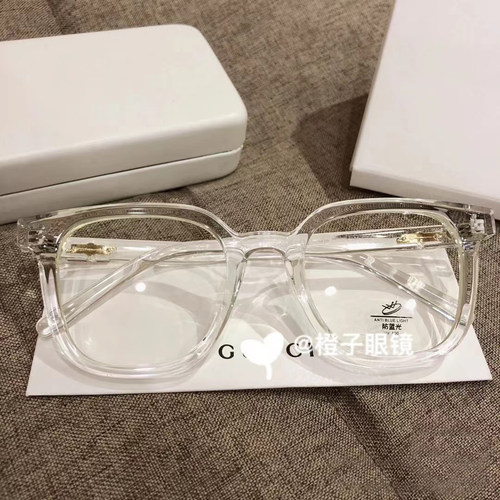 小红书透明大框近视眼镜男女显瘦