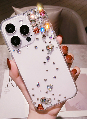 奢华水晶oppoReno12镶钻手机壳高级感reno11pro+带钻石闪10防摔9se保护套findx7全包软硅胶X6女神A98潮34牌5K