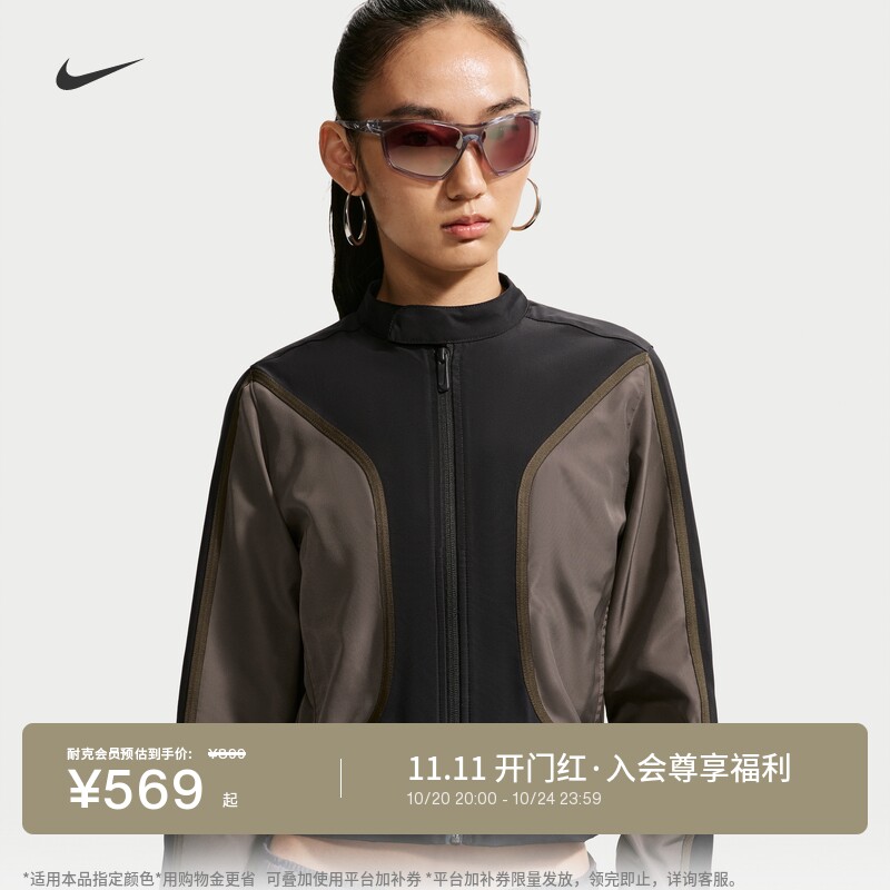 Nike耐克复古机车风外套女子夹克