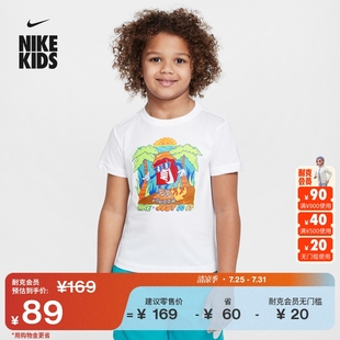 针织经典 Nike耐克官方男童BOXY幼童棕榈树印花T恤夏季 圆领II3031