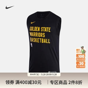 Nike耐克官方金州勇士队NBA男速干无袖T恤夏新款投篮训练服HF7457