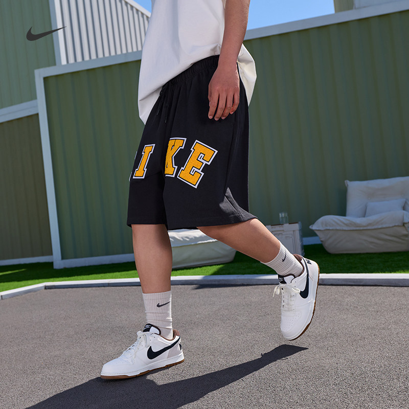 耐克男子针织短裤夏季新款超宽松纯棉贴片耐穿运动裤NIKE IF2236