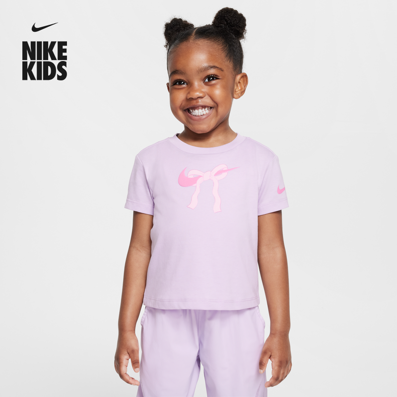 Nike耐克官方女童婴童T恤夏季宝宝针织经典圆领舒适II3518