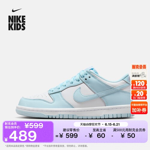 Nike耐克DUNK平底大童运动鞋板鞋