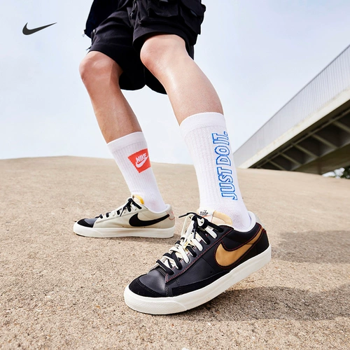 Nike Nike Официальный Blazer Low 77 PRM Мужские кроссовки Новые низкие DH4370