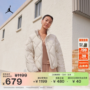 耐克乔丹女子防泼水绗缝夹克冬季新款保暖棉服外套JORDAN HV0418