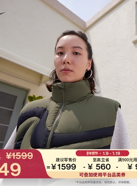 耐克暖钩羽绒服女子OVERSIZE风羽绒马甲冬新款NIKE PUFFER IH3981