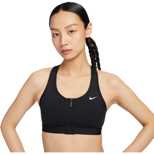 耐克女速干运动内衣春季中强度支撑衬垫前拉链NIKE SWOOSH FN2732