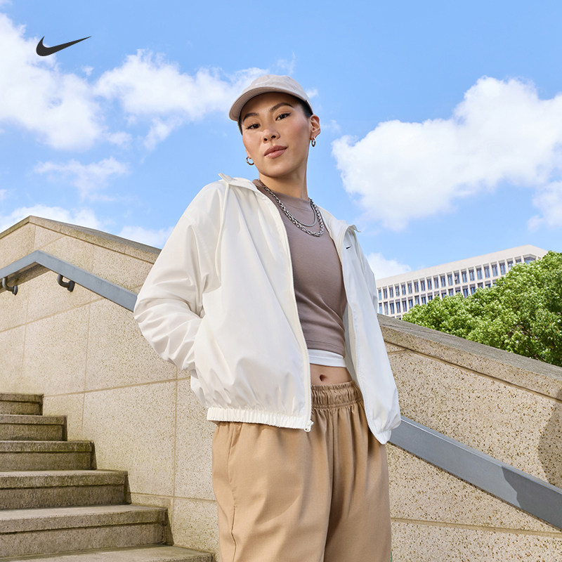 耐克女子宽松连帽夹克防晒衣皮肤衣轻薄外套NIKE IM8162