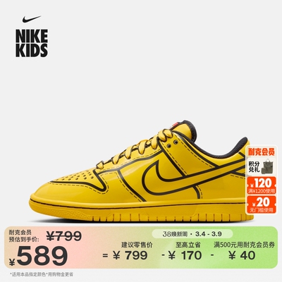 Nike耐克乐高联名DUNK大童运动鞋
