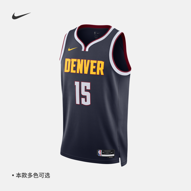Nike耐克官方丹佛掘金队NBA男子速干球衣秋季透气网眼美式DN