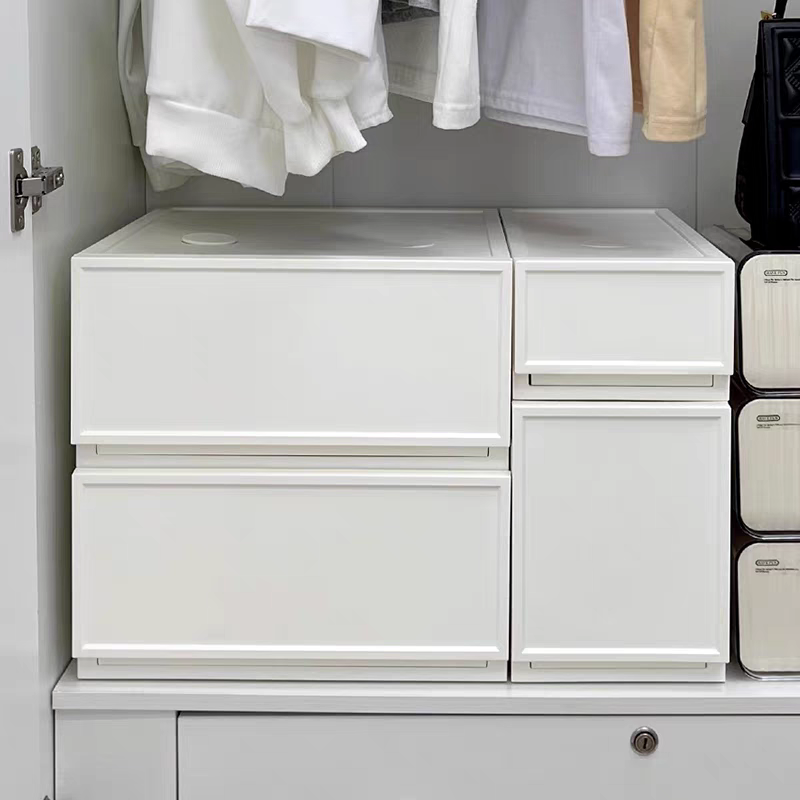 简约可叠加抽屉式收纳盒桌面衣柜衣服整理箱客厅杂物储物柜收纳柜