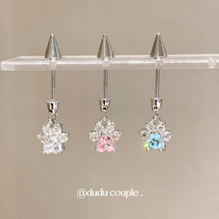 嘟嘟夫妇高位耳骨钉医用钛钢耳坠耳钉螺丝拧扣免摘耳轮恶魔钉女