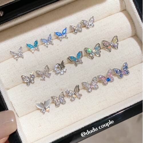 蝴蝶耳钉医用钛钢养耳免摘耳骨钉