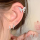 嘟嘟夫妇独特好看蝴蝶耳骨钉女高级小众耳饰平底螺丝拧口钛钢耳钉