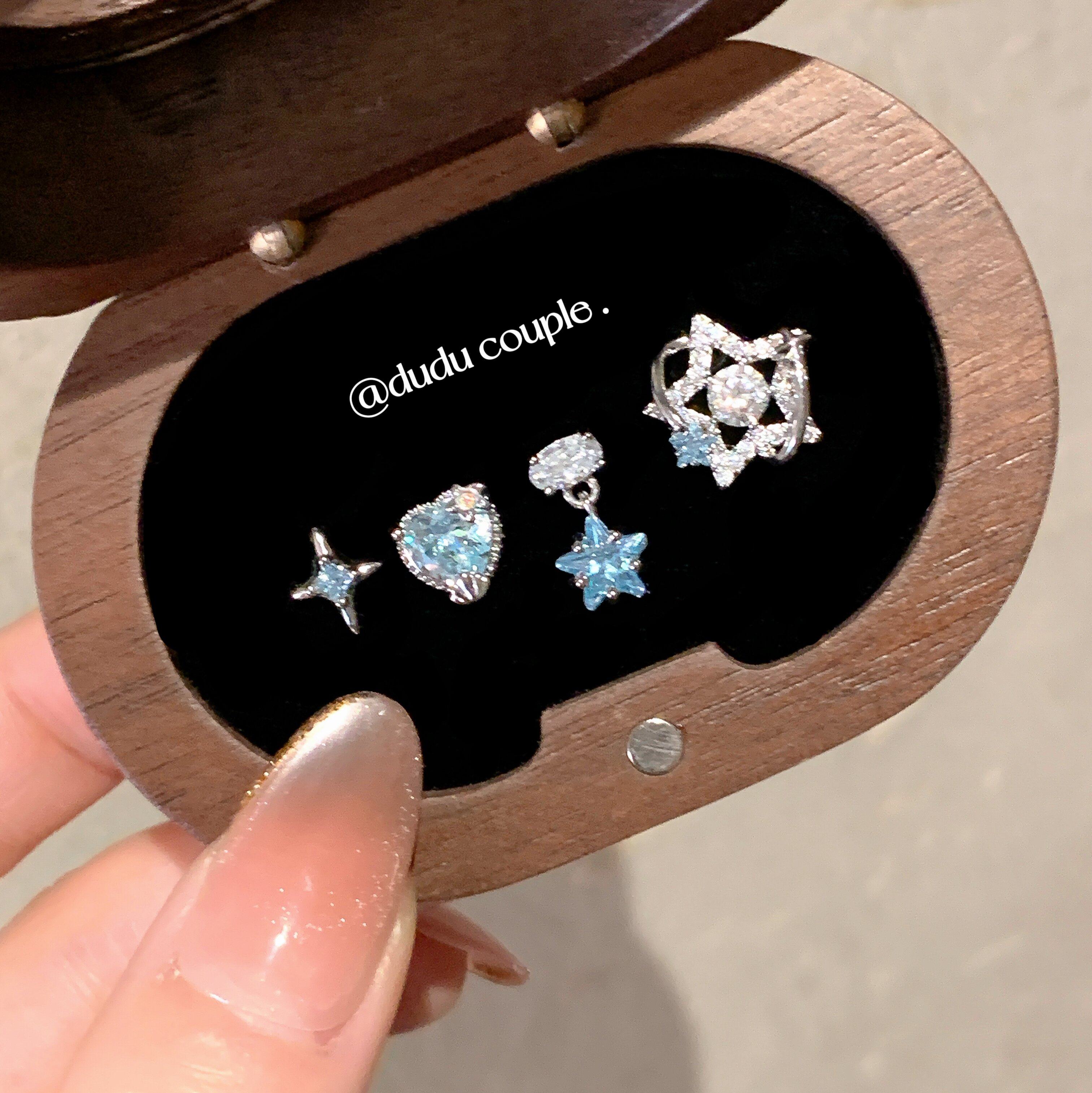 嘟嘟夫妇绝美爆闪耳骨钉医用钛钢耳蜗钉睡觉免摘蓝色精致小耳钉女,饰品/流行首饰/时尚饰品新,耳钉,淘宝优惠券,粉丝福利购,淘宝优惠卷