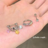 嘟嘟夫妇独特漂亮耳环耳扣睡觉免摘1.2粗医用钛钢养耳洞耳骨钉女