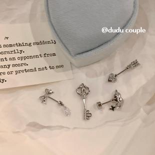 嘟嘟夫妇独特高位耳骨钉医用钛钢养耳洞设计感小众气质耳钉耳饰女