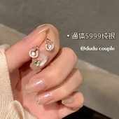 嘟嘟夫妇S999纯银耳钉养耳洞超闪耳饰睡觉免摘精致小众葫芦耳环女