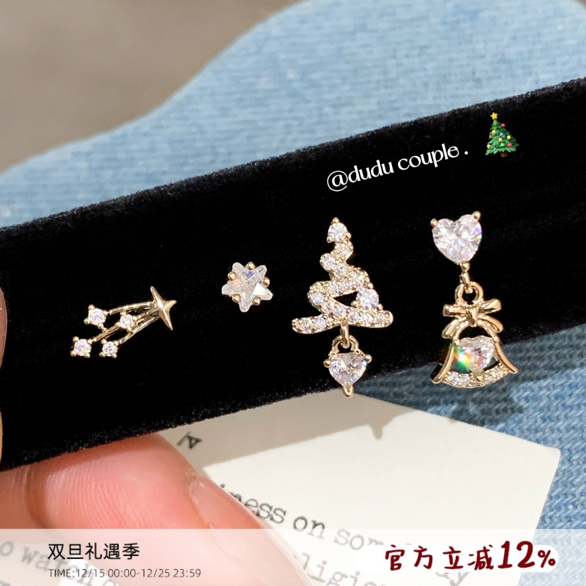 咖啡金耳骨钉医用钛钢养耳洞爆闪