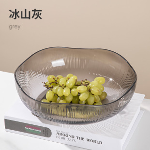 仿玻璃PET水果盘客厅茶几家用高端精致高颜值沙拉碗零食摆放盘
