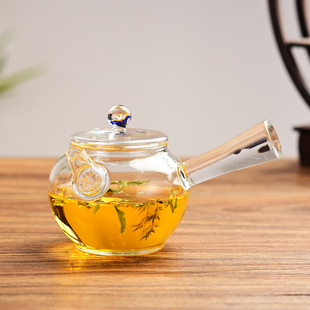 自带过滤 高硼硅透明玻璃小茶壶围炉煮茶壶耐热家用功夫茶具套装