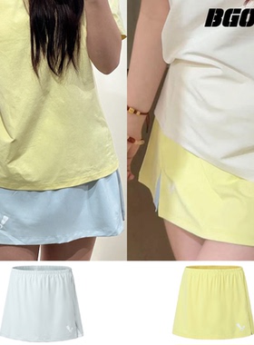 2025春夏新品韩国BGOVS羽毛球女士裙裤速干吸汗打底运动A字裙双色