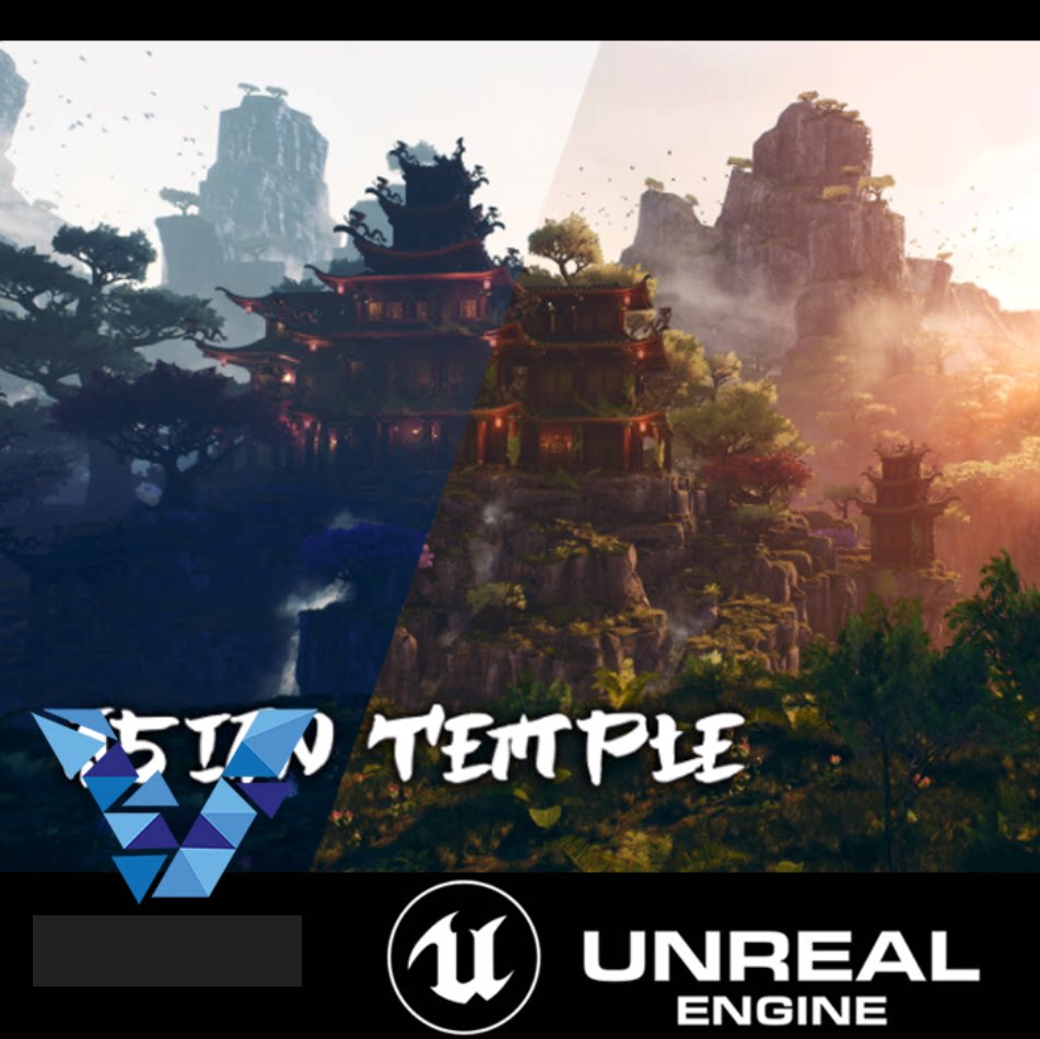 虚幻ue5中式国风山脉寺庙asian temple pack 古风东方仙境仙侠