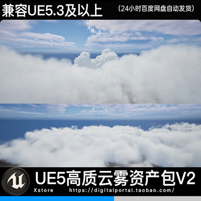 UE5虚幻5 29个高质量体积云动态云海烟雾 VDB Cloud & Fog Pack 2