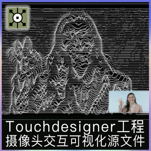 Touchdesigner工程源文件摄像头互动数字艺术交互可视化线条项目