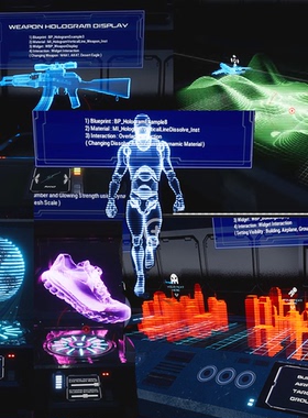 ue5虚幻5全息智能科技赛博朋克地球未来科幻展示展台特效HOLOGRAM