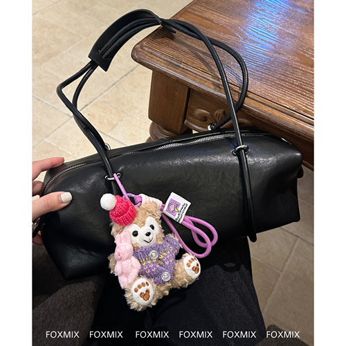 法棍通勤软皮双肩带保龄球包女