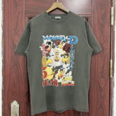 PIECE海贼王路飞Vintage灰色做旧短袖 SAINT TEE MICHAELxONE 24AW