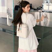 Bag parody饭盒包LP双肩包女软皮大容量高级感学院风通勤背包