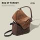 parody 包包2025春季 Bag 新款 磨砂真皮手提包女斜挎几何枕头包