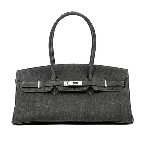 Ретро платиновая джинсовая вместительная и большая сумка на одно плечо, коллекция 2023