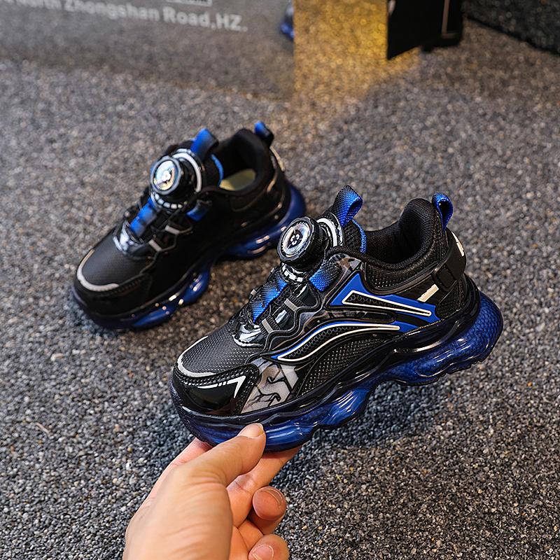 童喜娃男大童运动鞋2025秋冬季新款儿童皮面防水中大童钮扣鞋