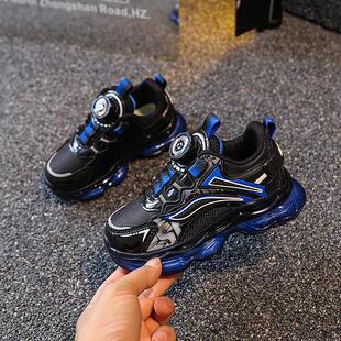 童喜娃男大童运动鞋2025秋冬季新款儿童皮面防水中大童钮扣鞋