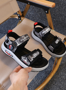 瑞升2025新款夏季儿童凉鞋中大童休闲鞋男孩魔术贴韩版防滑沙滩鞋