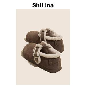 羊羔毛勃肯鞋女冬复古加绒保暖毛毛鞋百搭平底休闲棉鞋复古加绒