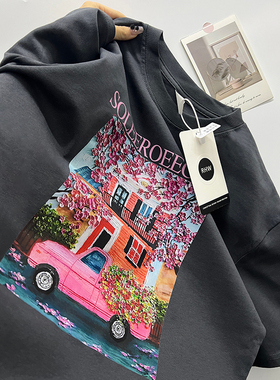 买手店专柜高品质捡漏必入~卡通印花纯棉短袖t恤上衣女士夏款体恤