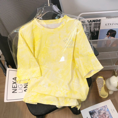 夏季卡通烫钻纯棉短袖t恤上衣女