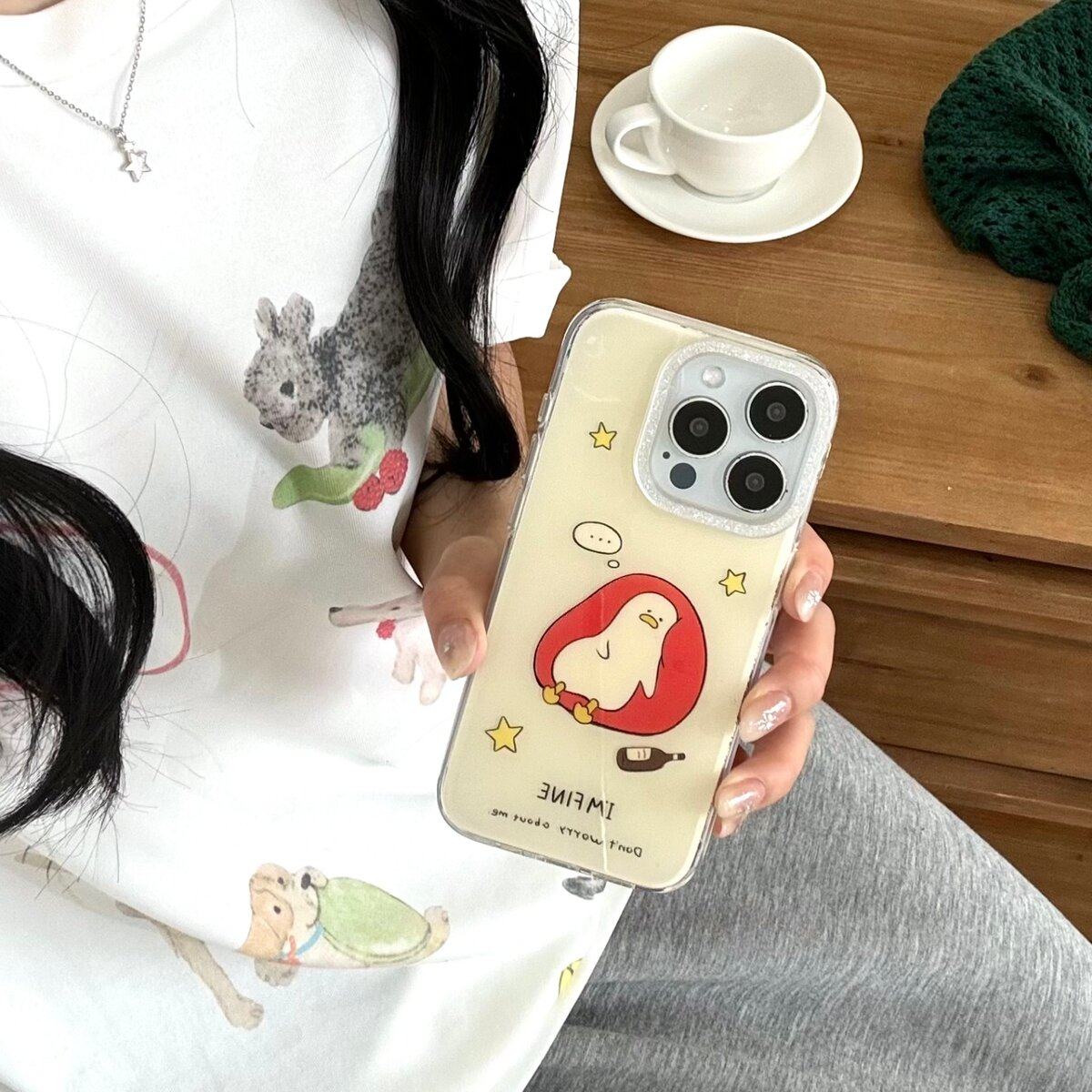 全包闪粉-醉酒鸭子适用苹果16promax简约手机壳15promax新款保护套14promax防摔耐用13promax创意高级感,3C数码配件,手机保护套/壳,淘宝优惠券,粉丝福利购,淘宝优惠卷