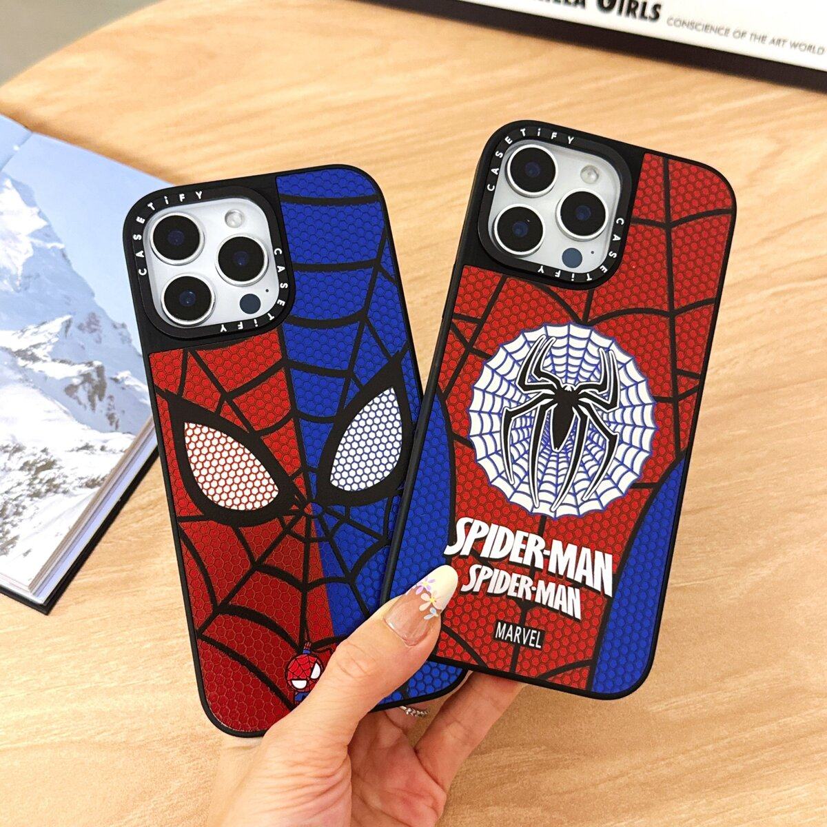 CASE镜面蓝红蜘蛛侠苹果16Pro适用iPhone15ProMax14明星同款13pro网红卡通艺术家联名磁吸手机壳12防摔保护,3C数码配件,手机保护套/壳,淘宝优惠券,粉丝福利购,淘宝优惠卷