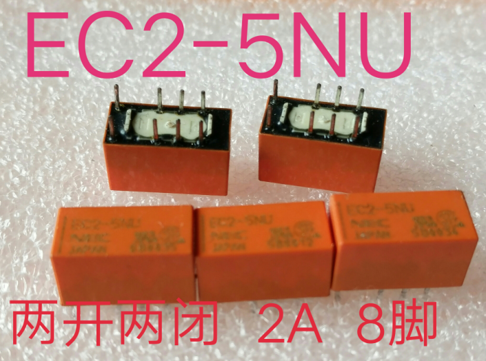 NEC继电器EC2-5NU EC2-12NU EC2-3NJ  EC2-24NJ 两开两闭 2A 8脚
