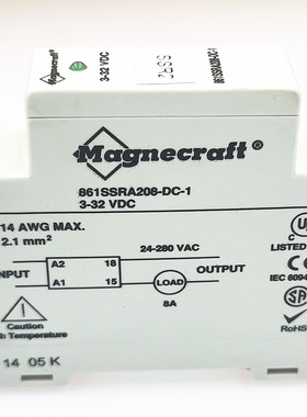 861SSRA208-DC-1 美国Magnecraft继电器 3-32VDC