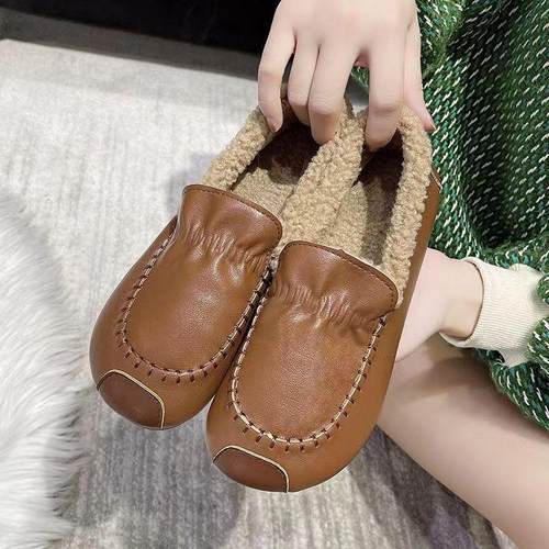 牛筋底一脚蹬加绒加厚棉鞋