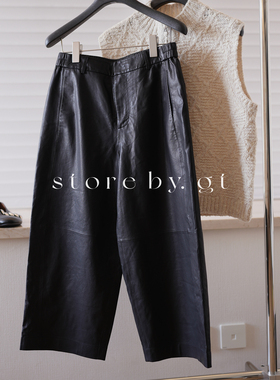 意大利进口软糯羔羊皮九分皮裤  ROW风极简轻奢高级质感百搭裤子