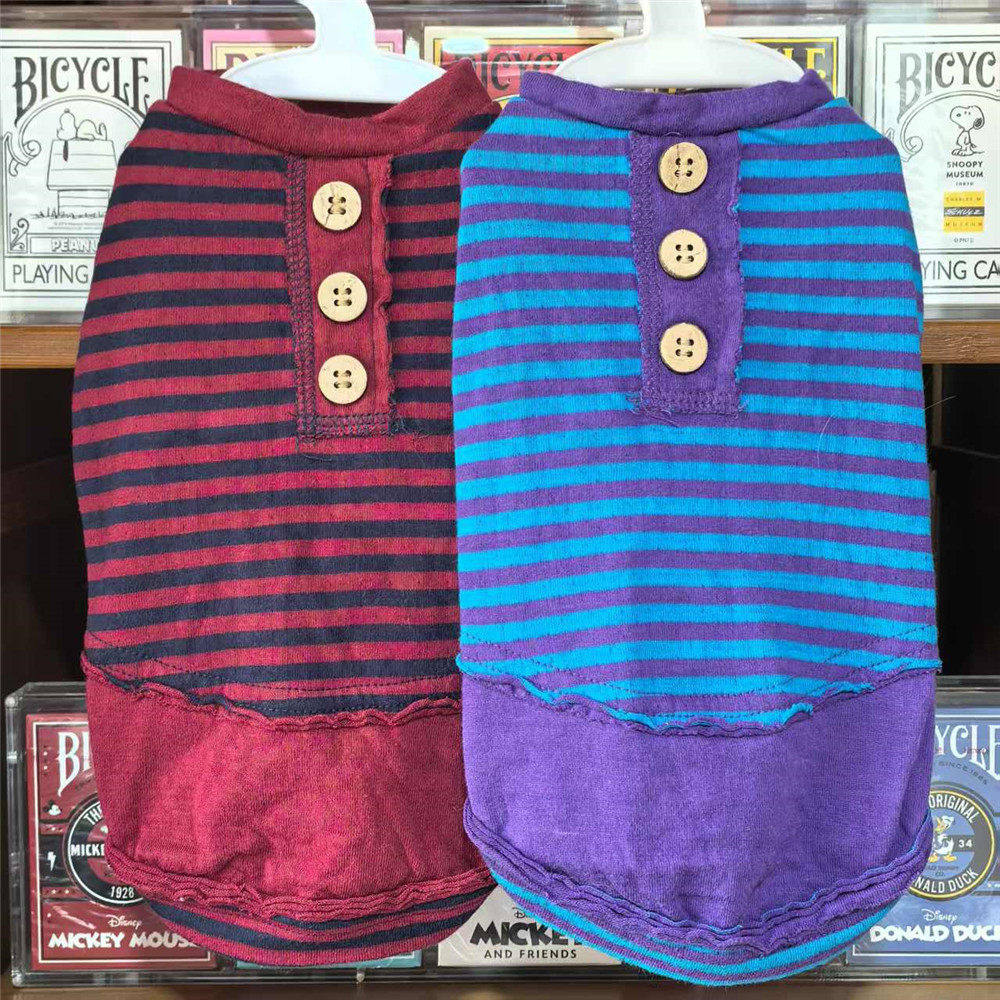 偏瘦长版型！日单条纹宠物卫衣狗狗衣服春秋装泰迪小鹿犬猫咪比熊