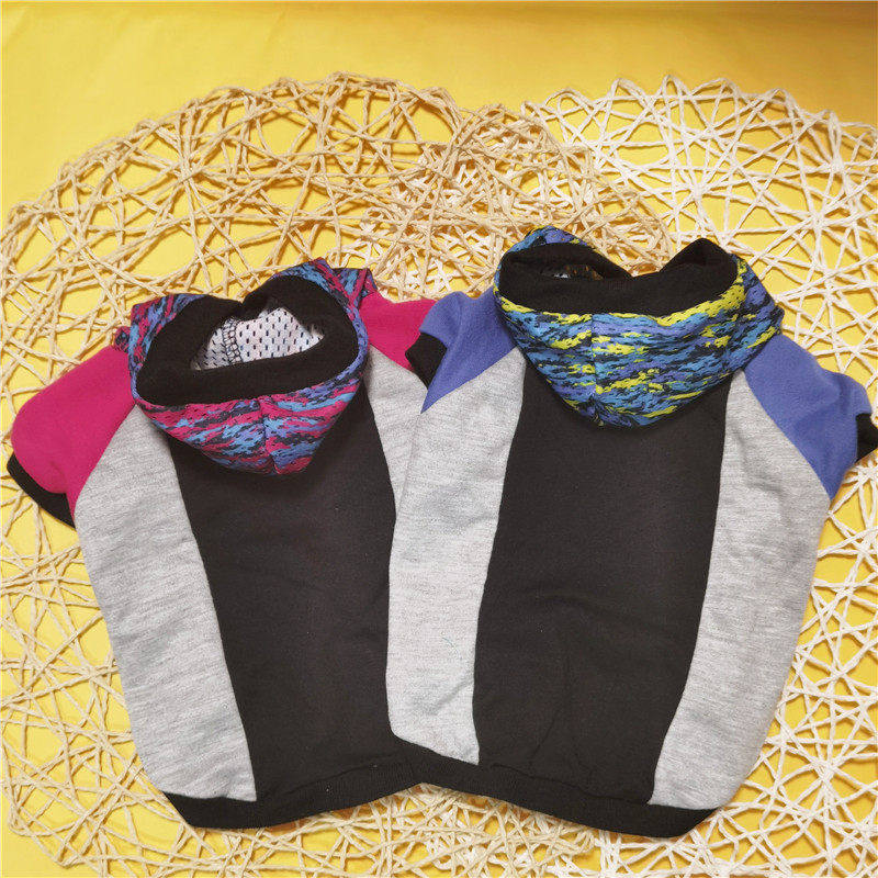 灰色运动薄款带帽卫衣狗衣服秋冬装宠物服装泰迪博美柯基衣服